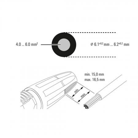 Connecteur compatible MC4 femelle positif Push-In 4-6 mm² Weidmüller PV-STICK+ VPE10 